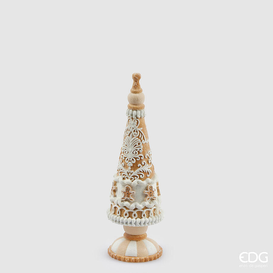 EDG Enzo De Gasperi Decoro Natale Cono Marzapane H 29 Cm D 9 Cm Hazelnut
