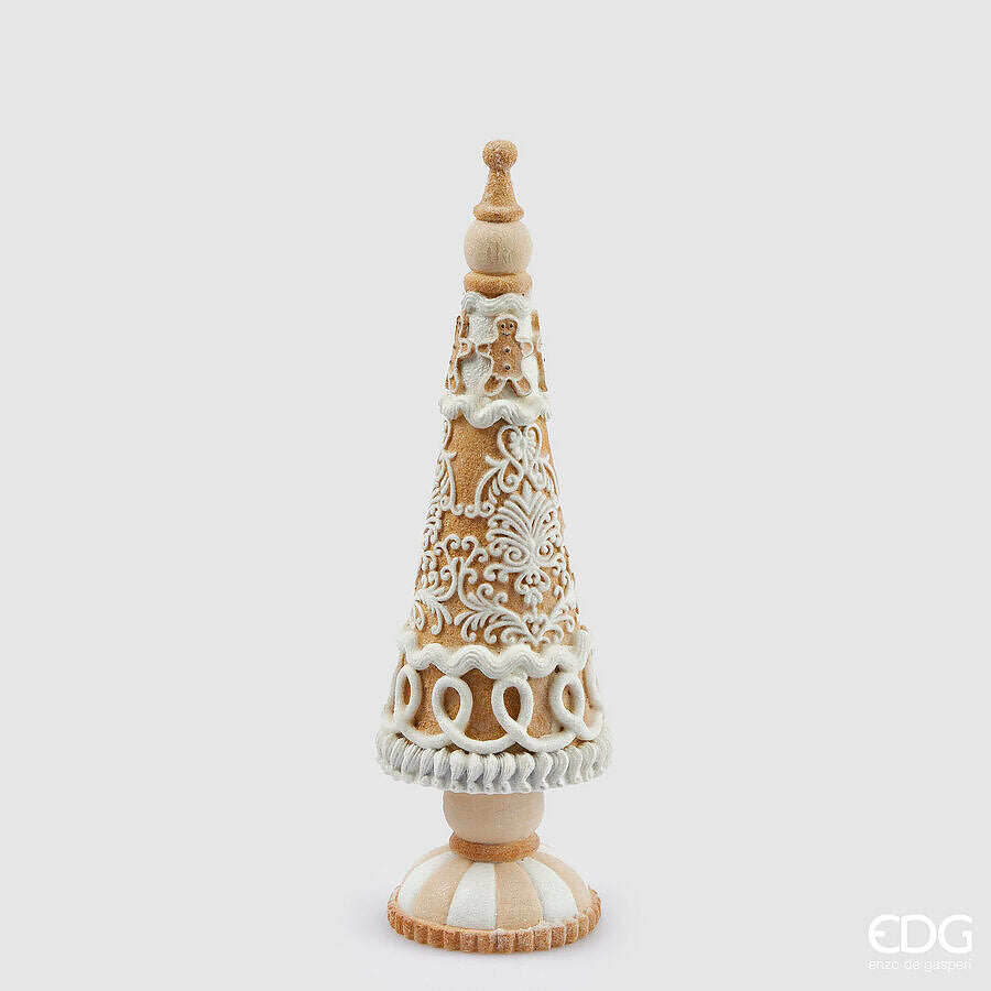 EDG Enzo De Gasperi Decoro Natale Cono Marzapane H 34 Cm D 10 Cm Hazelnut