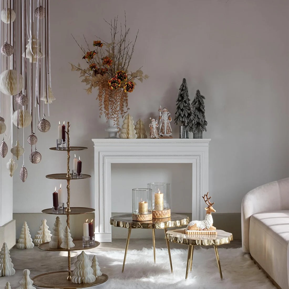 EDG Enzo De Gasperi Decoro Natale Renna Marzapane H 31 Cm L 23 cm L 11,5 Cm Hazelnut