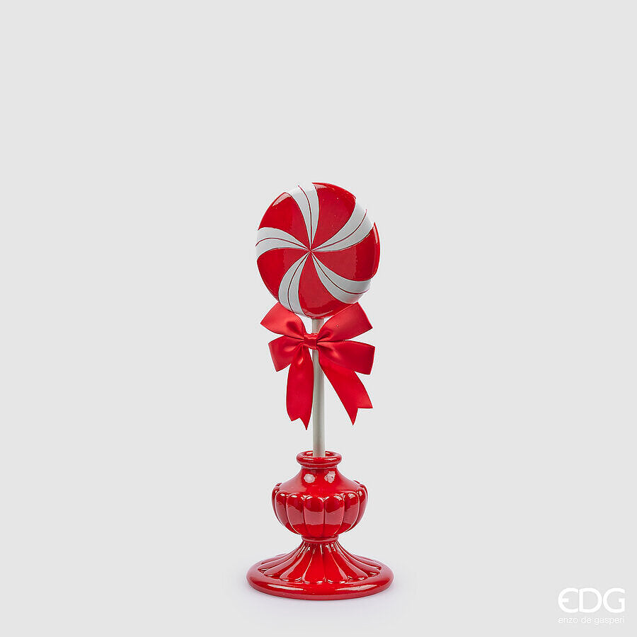 EDG Enzo De Gasperi Decoro Natale Caramella Topiary H 43 Cm L 17 Cm L 17 Cm White Red