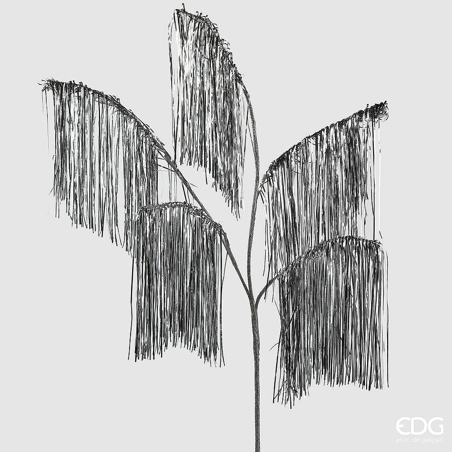 EDG Enzo De Gasperi Decoro Natale Frange Ramo 5 Rami H 125 Cm Silver