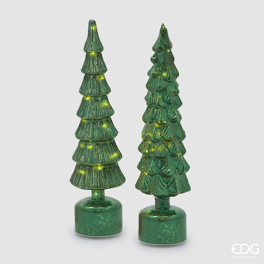 EDG_Enzo De Gasperi Decoro Natale Pino Twist H 40,5 Cm D 9 Cm Mov. Led Verde 1 Pz