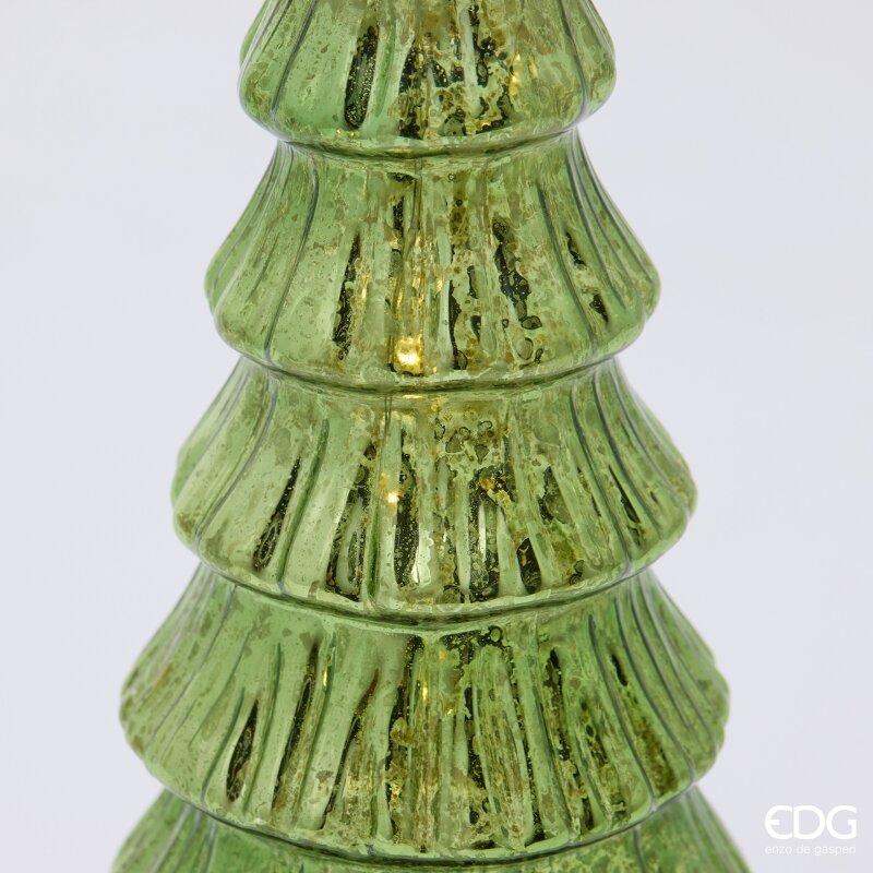 EDG Enzo De Gasperi Pino Twist Green con MicroLED e Movimento H32 Ø9 cm – Decorazione di Natale