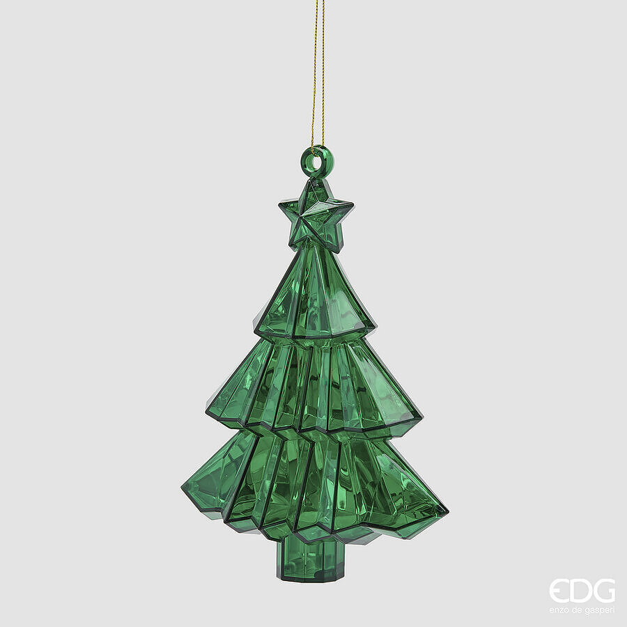 EDG Enzo De Gasperi Decoro Diamante Pino da Appendere Verde 17x13x6 cm – Addobbo di Natale