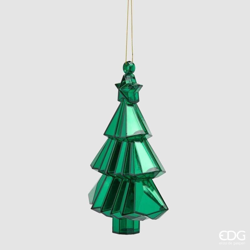 EDG Enzo De Gasperi Decoro Diamante Pino da Appendere Verde 17x13x6 cm – Addobbo di Natale