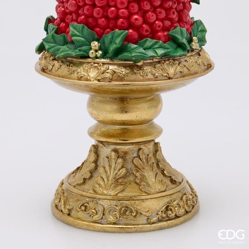EDG Enzo De Gasperi Pino di Natale con Fiocco H48 cm Verde Rosso – Decorazione Natalizia