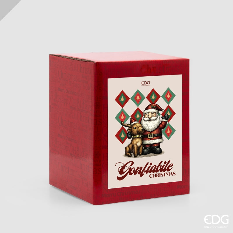 EDG Enzo De Gasperi Babbo Natale Gonfiabile con Renna LED H180 Ø150 cm – Decorazione di Natale