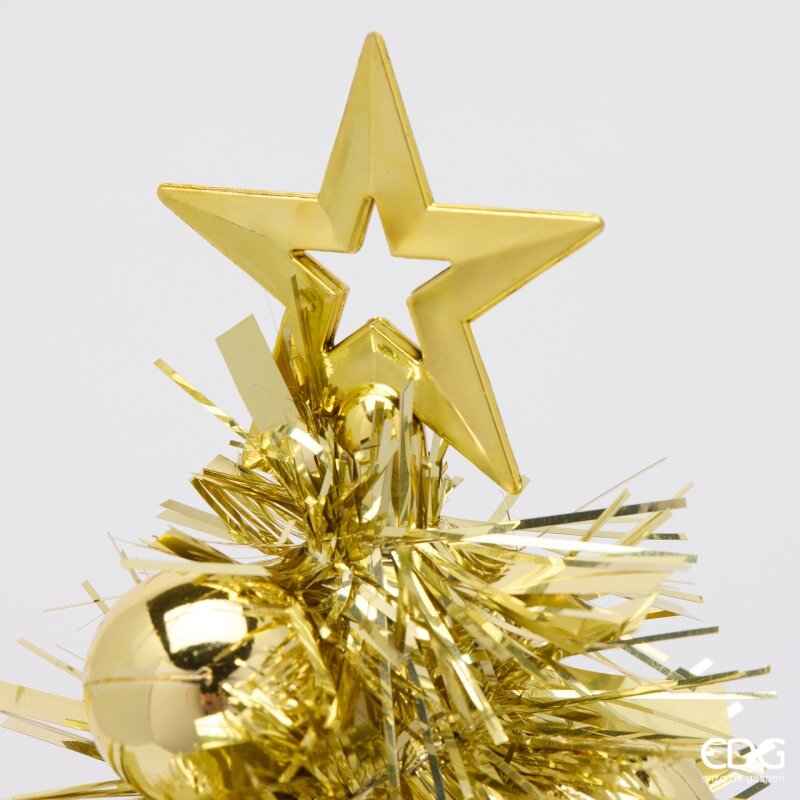 EDG Enzo De Gasperi Decoro Pino con Palle Gold H50 Ø16 cm – Decorazione di Natale