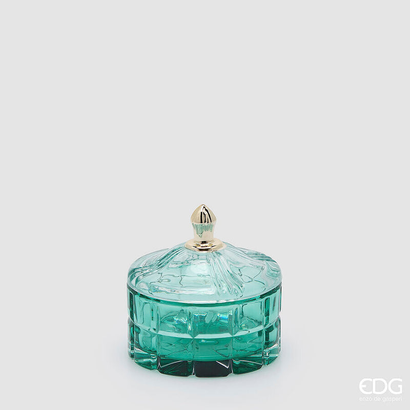 EDG Enzo De Gasperi Contenitore Decorativo Rotondo Green H10,5 Ø10,5 cm – Decorazione Natalizia
