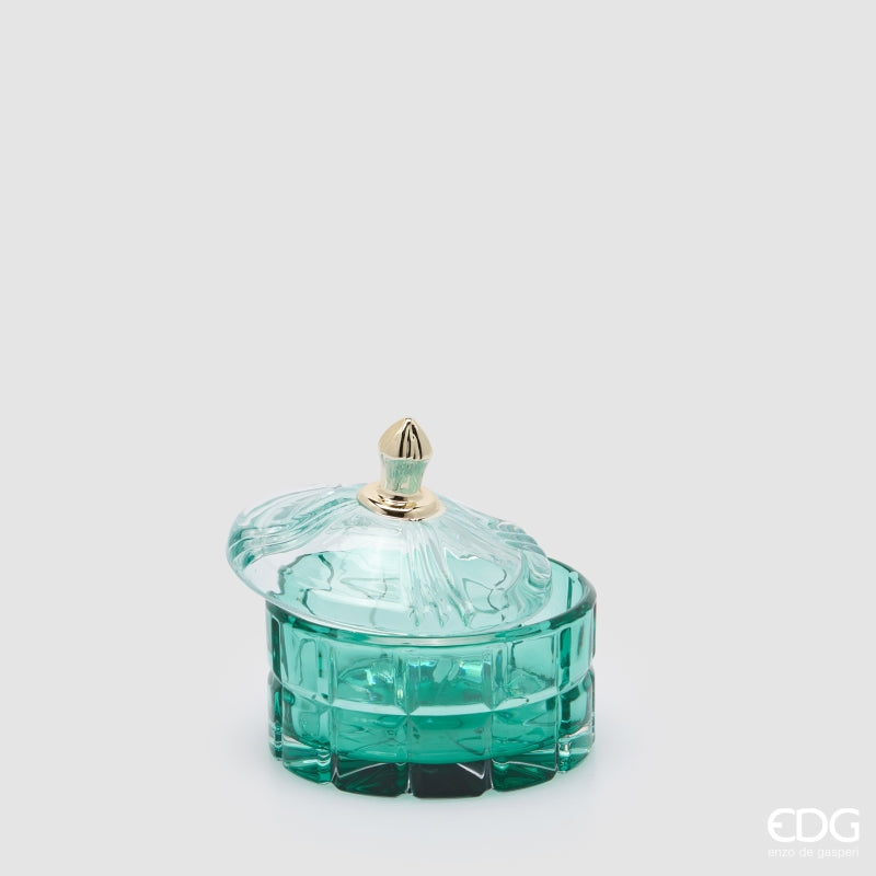 EDG Enzo De Gasperi Contenitore Decorativo Rotondo Green H10,5 Ø10,5 cm – Decorazione Natalizia