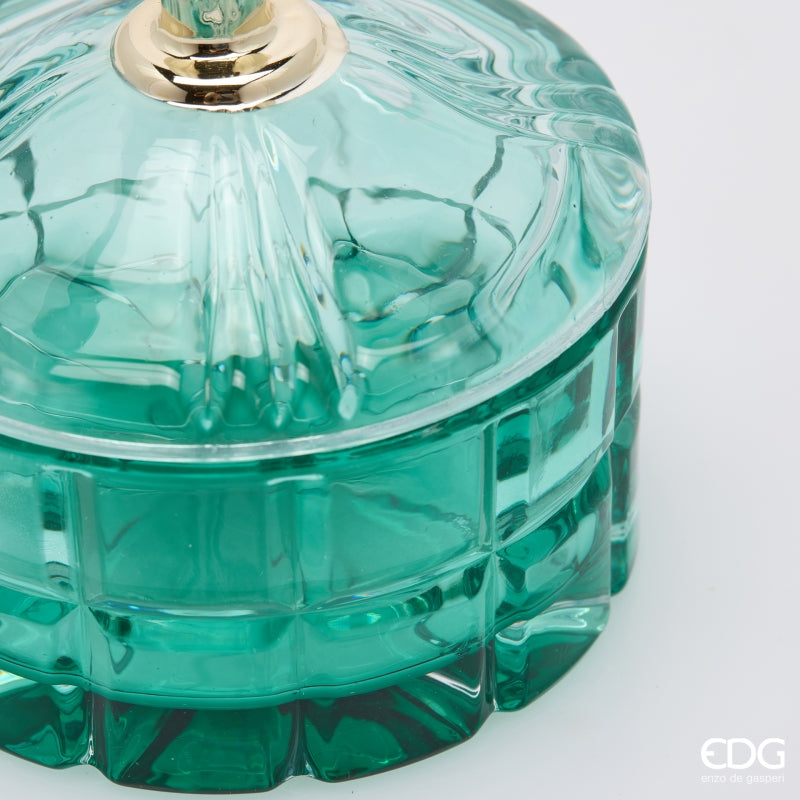 EDG Enzo De Gasperi Contenitore Decorativo Rotondo Green H10,5 Ø10,5 cm – Decorazione Natalizia