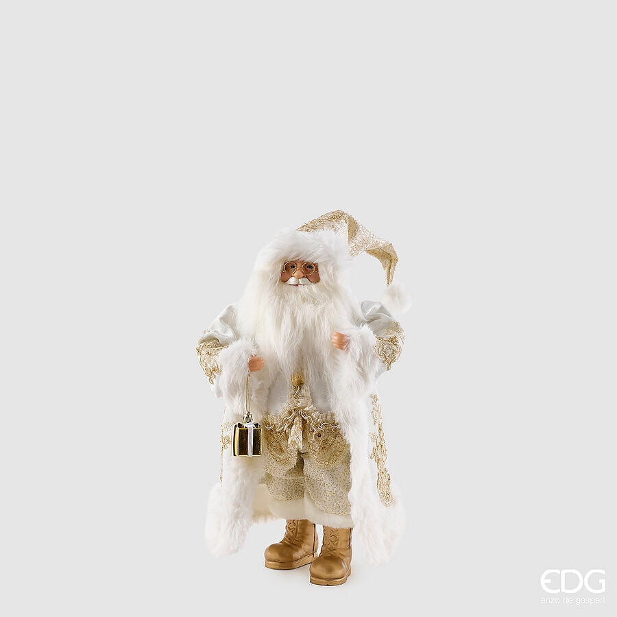 EDG Enzo De Gasperi Decoro Babbo Natale White Gold H46 cm – Decorazione di Natale