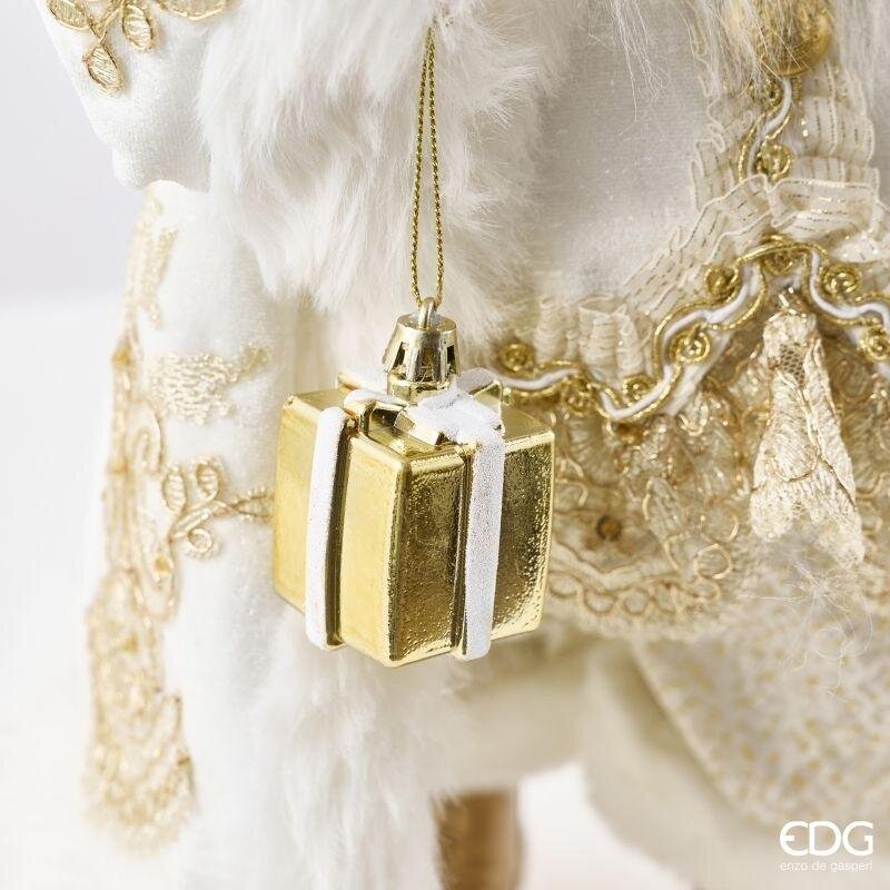 EDG Enzo De Gasperi Decoro Babbo Natale White Gold H46 cm – Decorazione di Natale