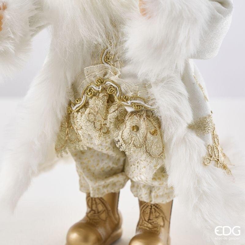 EDG Enzo De Gasperi Decoro Babbo Natale White Gold H31 cm – Decorazione di Natale