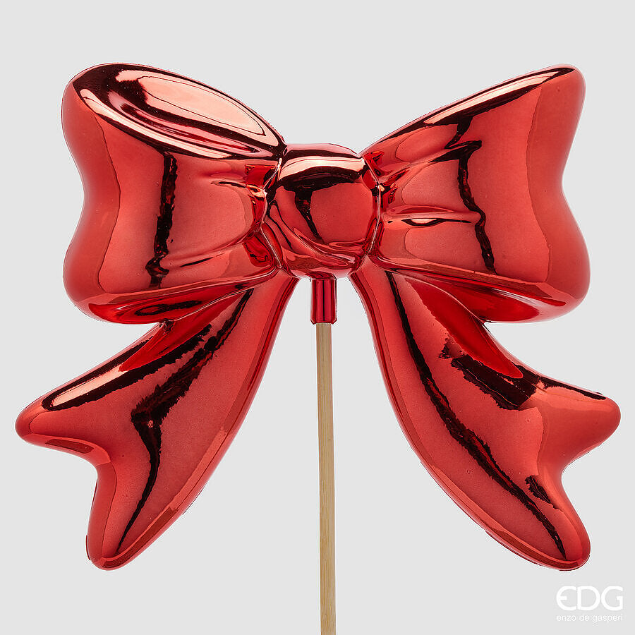 EDG Enzo De Gasperi Fiocco Decorativo Rosso 63x23x6 cm – Addobbo di Natale