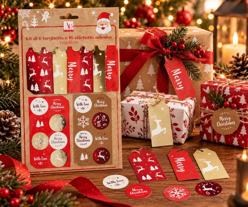 Ad Trend Kit Targhette Etichette di Natale 25x11 cm – Decorazione Natalizia
