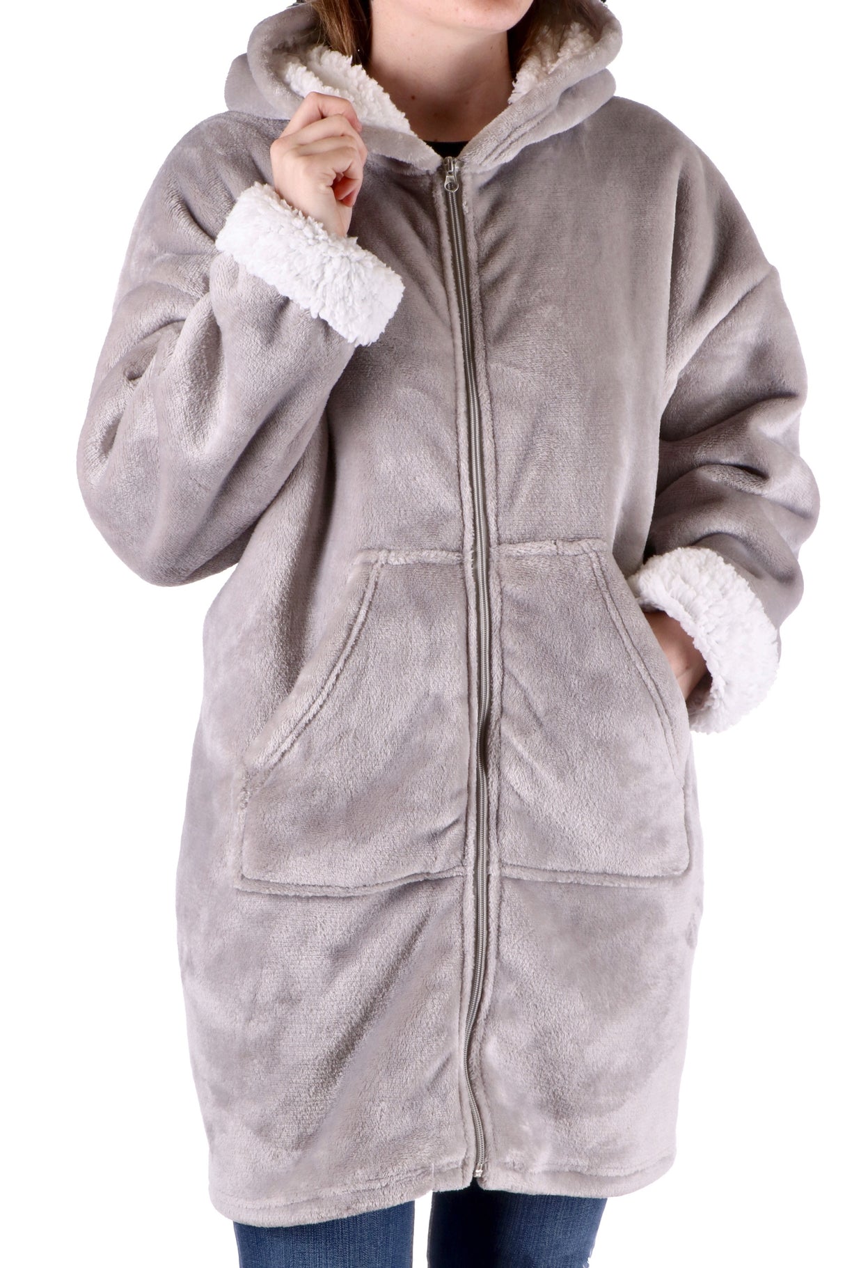 regalo italiano regalo italiano felpa natale plaid flanella sherpa ass bianco grigio marrone 1 pz ean 8021785858640