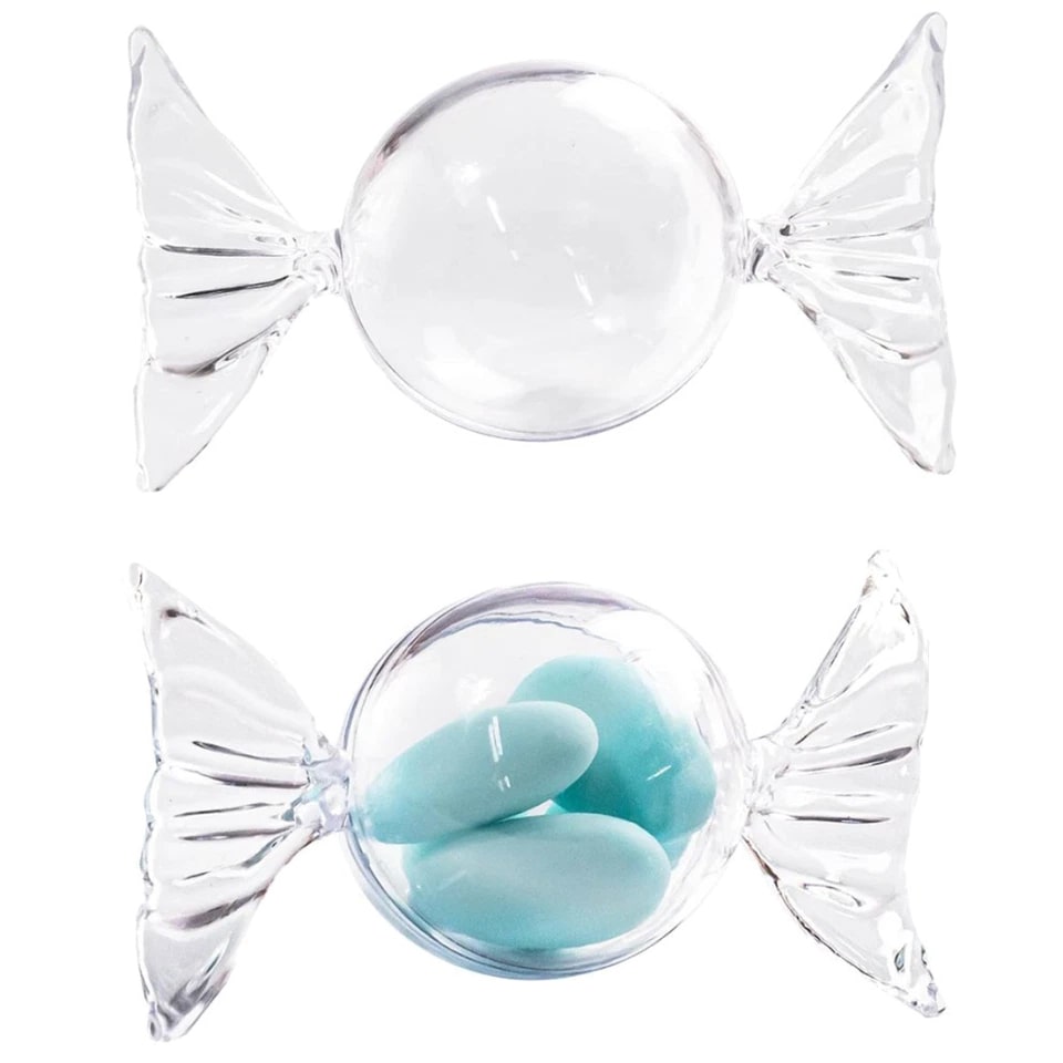 L'Arcolaio Caramella Portaconfetti Plexiglass 6,5 x 6,5 x 11,5 Cm Trasparente 24 Pz