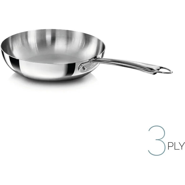 AGNELLI Padella alta Aluinox 3ply Inox con 1 Manico 24x6,5 Cm