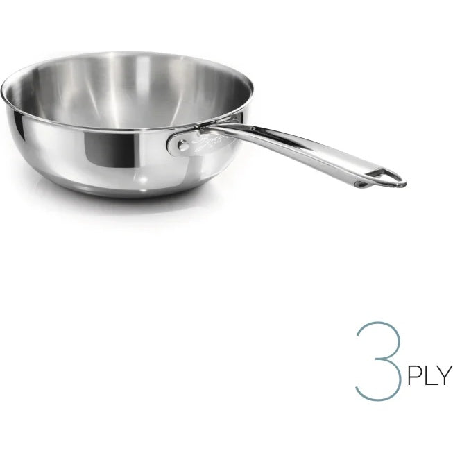 AGNELLI Padella Mantecare Aluinox 3ply Lucido con 1 Manico D 24 Cm