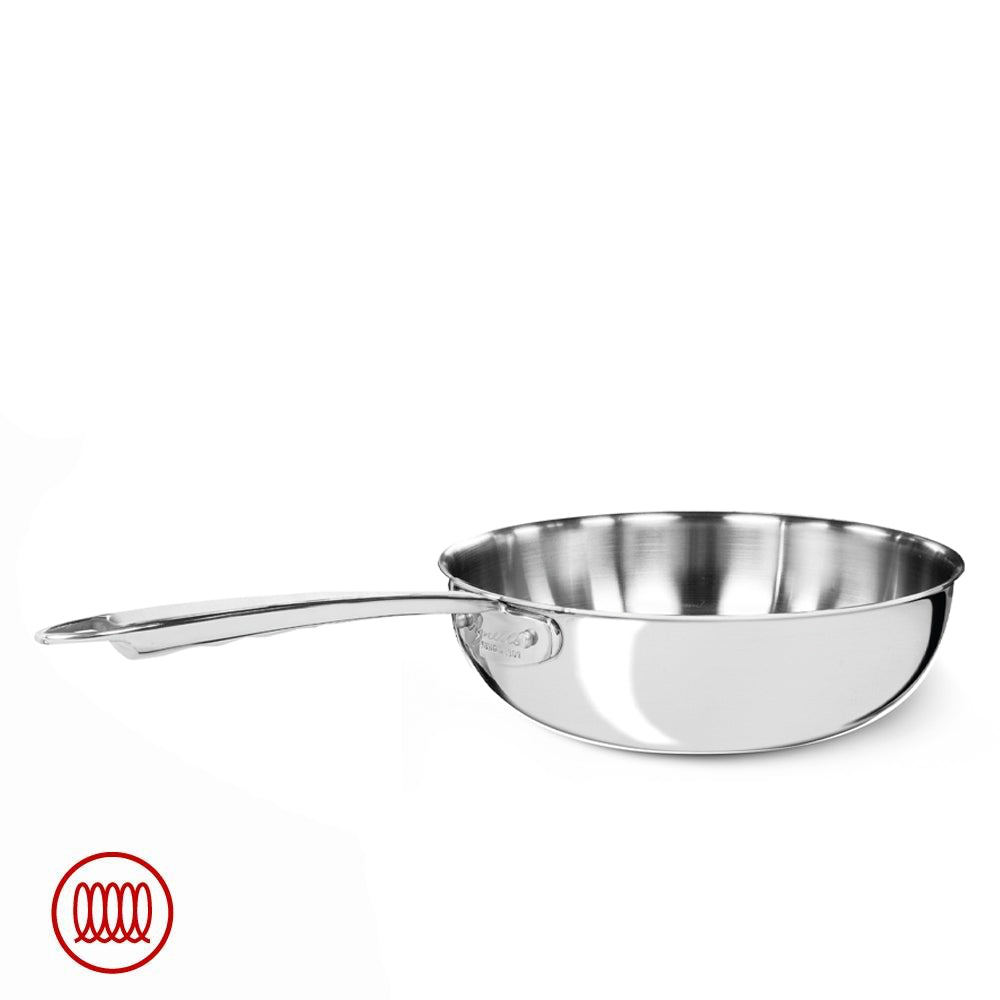 AGNELLI Padella Mantecare Aluinox 3ply Lucido con 1 Manico D 20 Cm