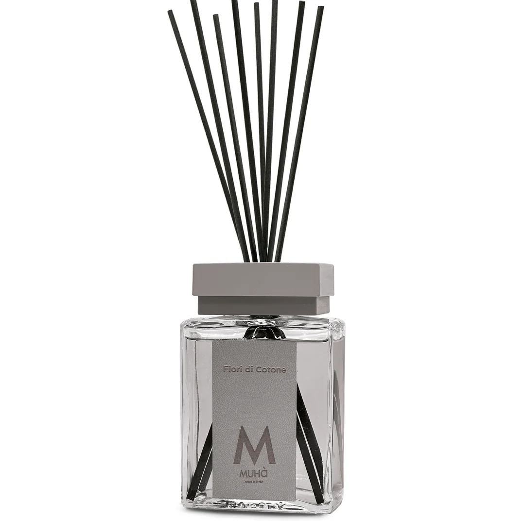 Muhà Luxe Perfume Diffusore Ambiente con Bastoncini Fiori di Cotone 500 Ml