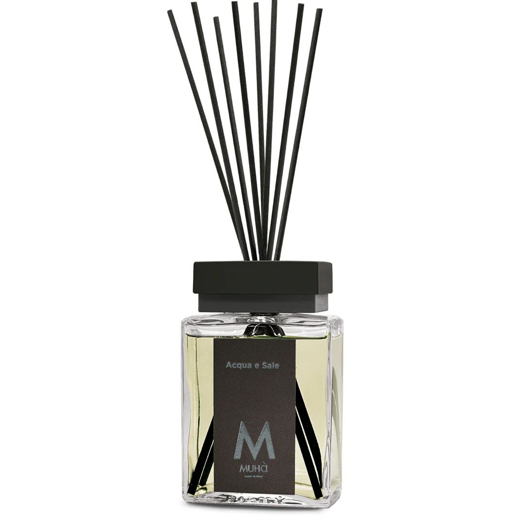 Muhà Luxe Perfume Diffusore Ambiente con Bastoncini Acqua e Sale 500 Ml