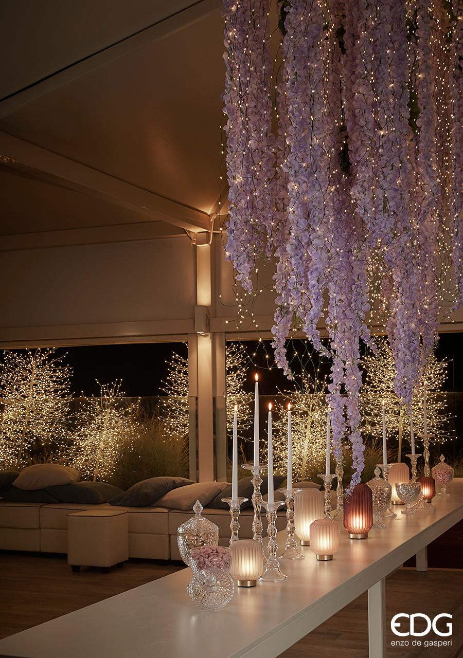 EDG Enzo De Gasperi Lampada Bright con Base H 17 Cm D 13 Cm Rosa Antico