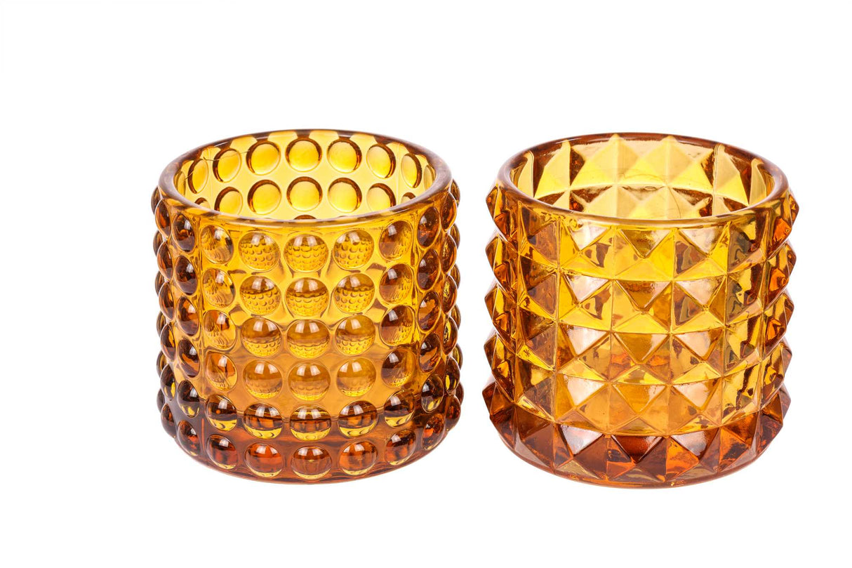 ARPIMEX Glass Jar D 9.5 Cm H 8.5 Cm Mix 2 Pcs Brown