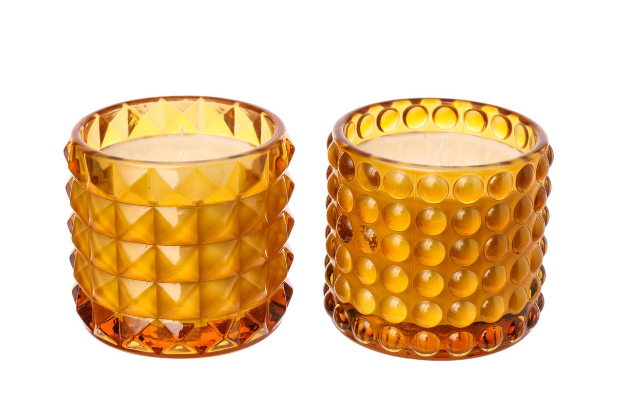 ARPIMEX Vasetto Vetro con Cera D 9,5 Cm H 8,5 Cm Mix 2 Pz Marrone