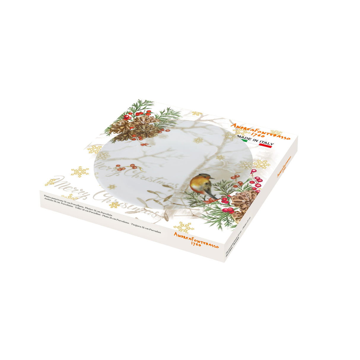 tognana tognana piatto panettone cinzia dream natale 31 cm porcellana multicolor ean 8056444449754