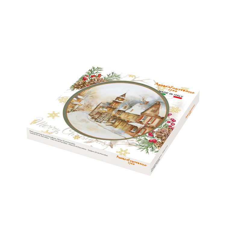 tognana tognana piatto panettone cinzia christmas carol natale 31 cm porcellana multicolor ean 8056444084467