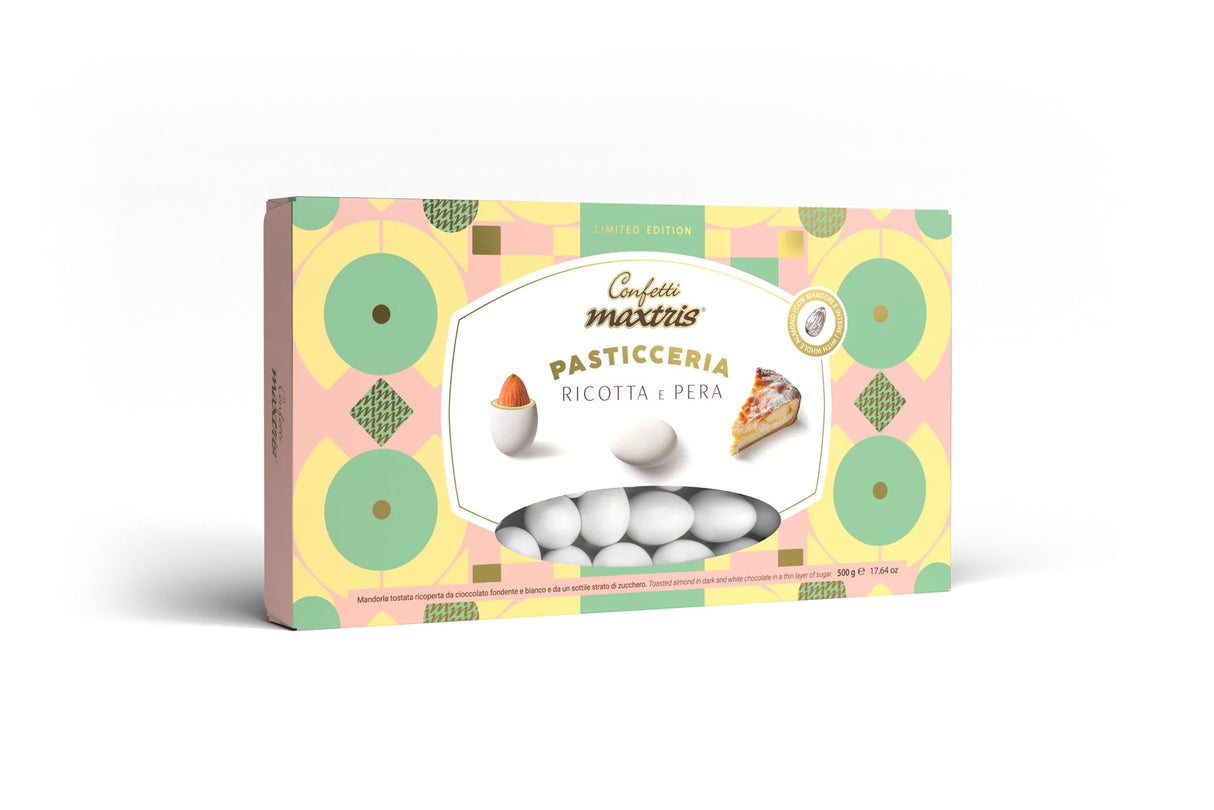 maxtris maxtris confetti ciocomandorla ricotta e pera 500 gr limited edition ean 8022470202540