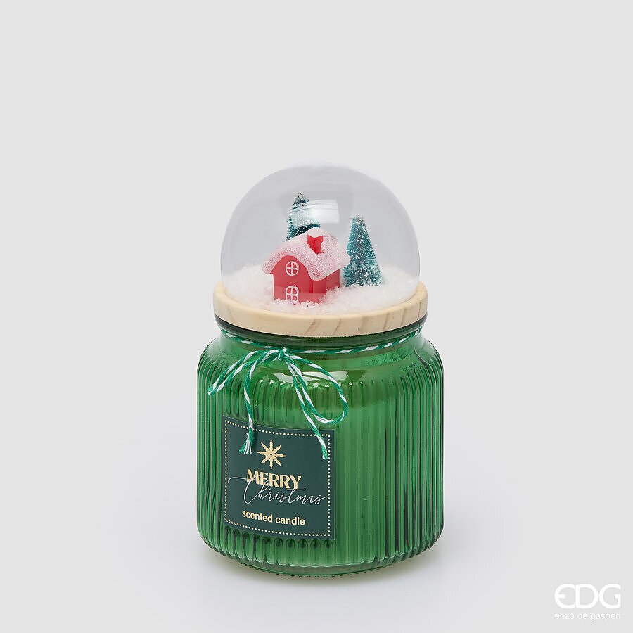 EDG Enzo De Gasperi Candela Profumata con Cupola Cardamom Snaps H15 Ø10 cm – Decorazione di Natale