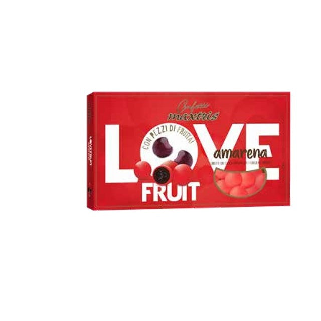 Maxtris Konfekt „Love Fruits“ Amarenette mit dunkler Schokolade, rot, 1 kg