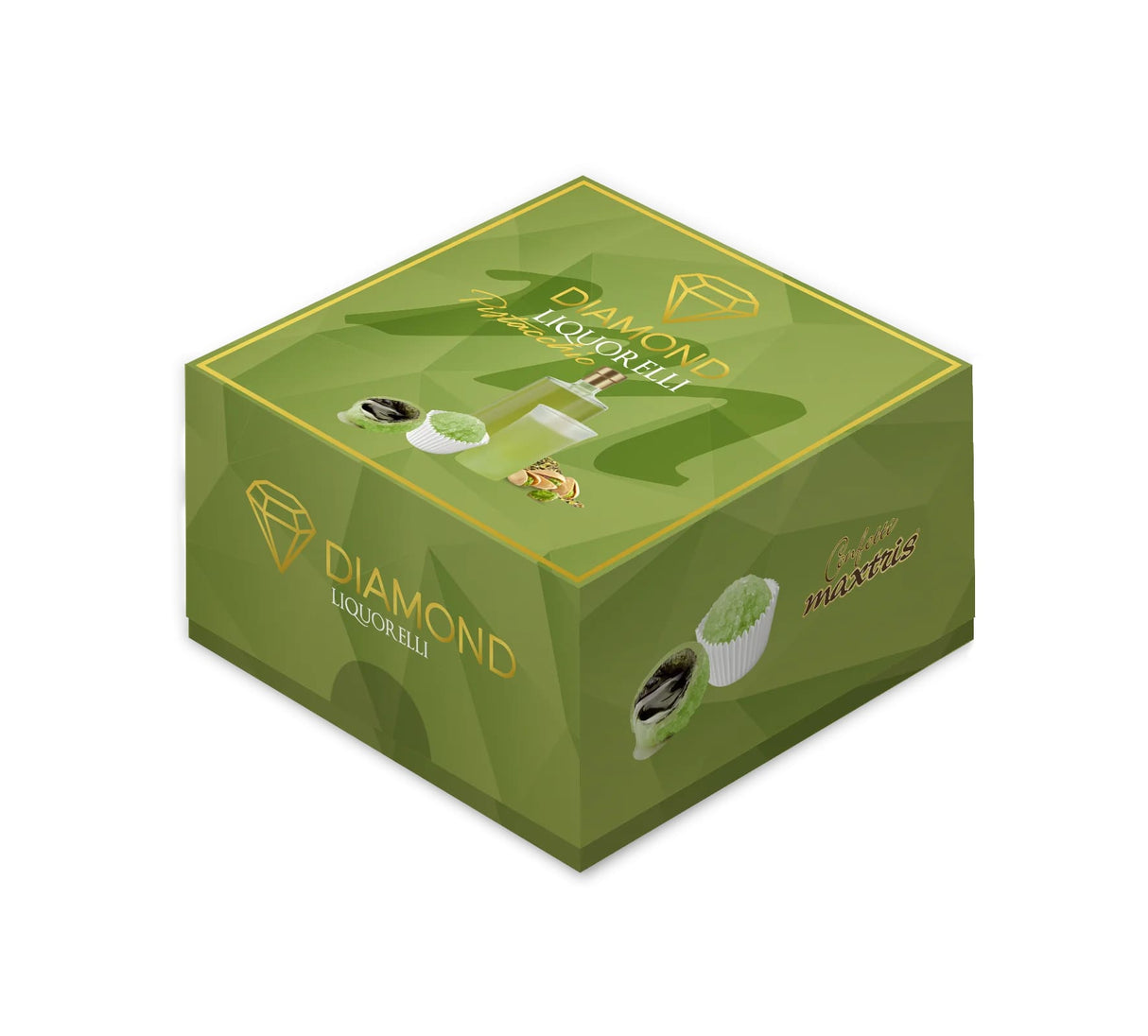 maxtris maxtris diamond liquorelli pistacchio con cioccolato bianco 500 gr ean 8022470876345