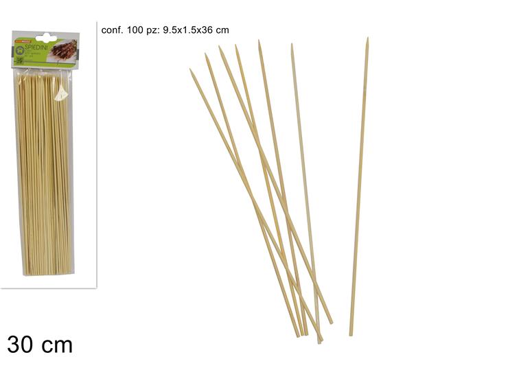 DUE ESSE DISTRIBUZIONI Bamboo Skewers 30 Cm 100 Pcs