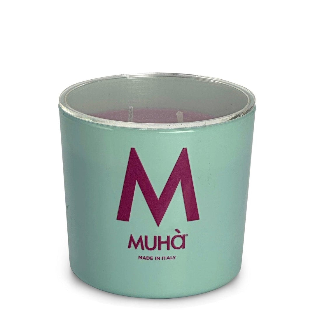 Muhà Candela Profumata Cuoio e Frutti 500 g Ø10,5xH11,9 cm – Candela Aromatica Decorativa per la Casa e Idea Regalo