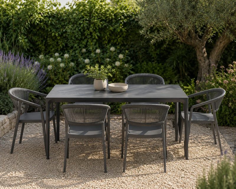 Moia Greenwood Alghero Tavolo Outdoor Antracite Gres Grigio 180×90 cm