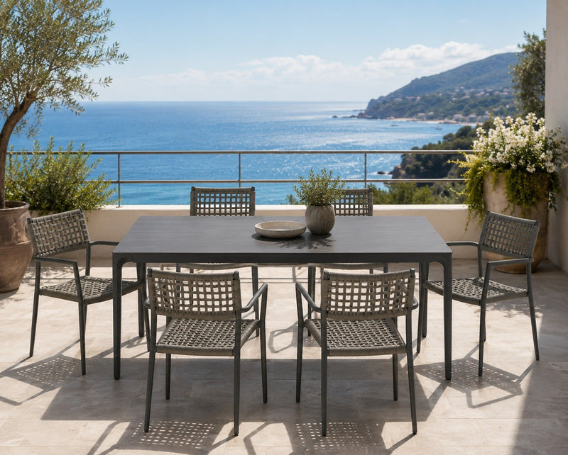 Moia Greenwood Alghero Tavolo Outdoor Antracite Gres Grigio 180×90 cm