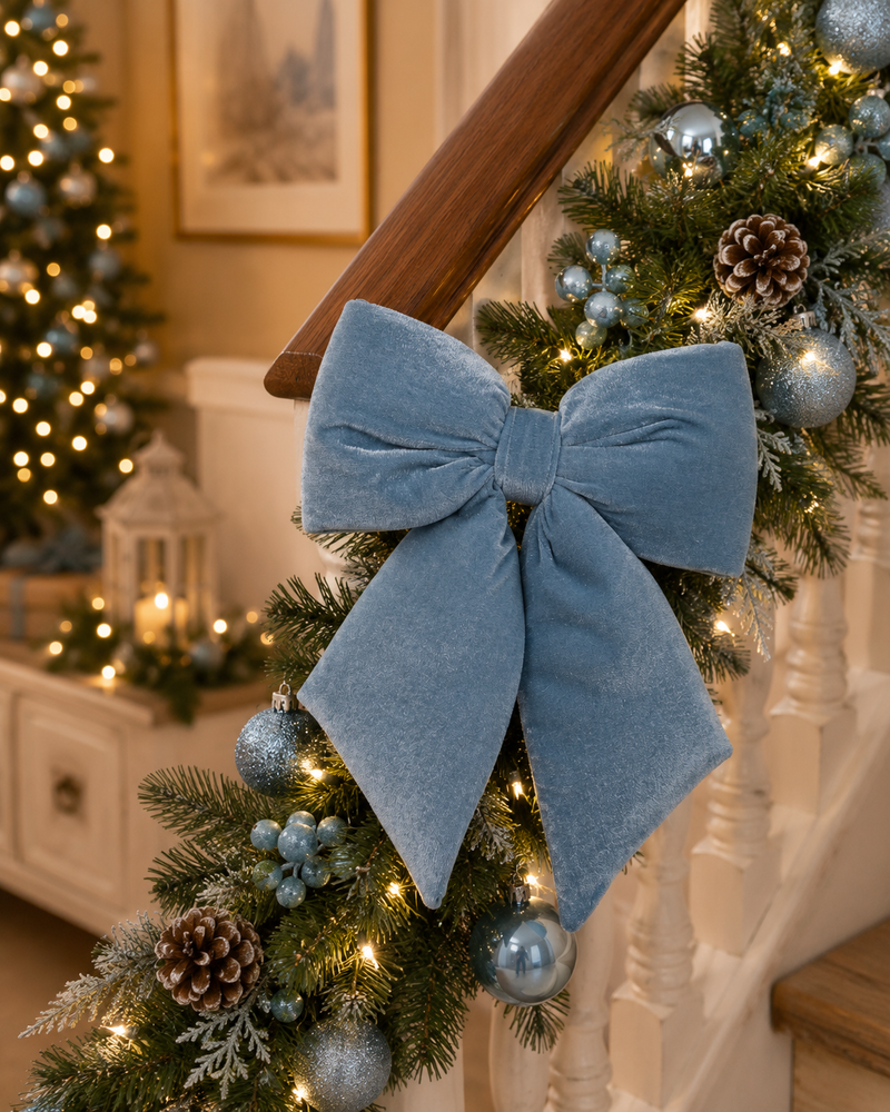 ARPIMEX Fiocco Natale Velluto 13,5 x 10 Cm Blu