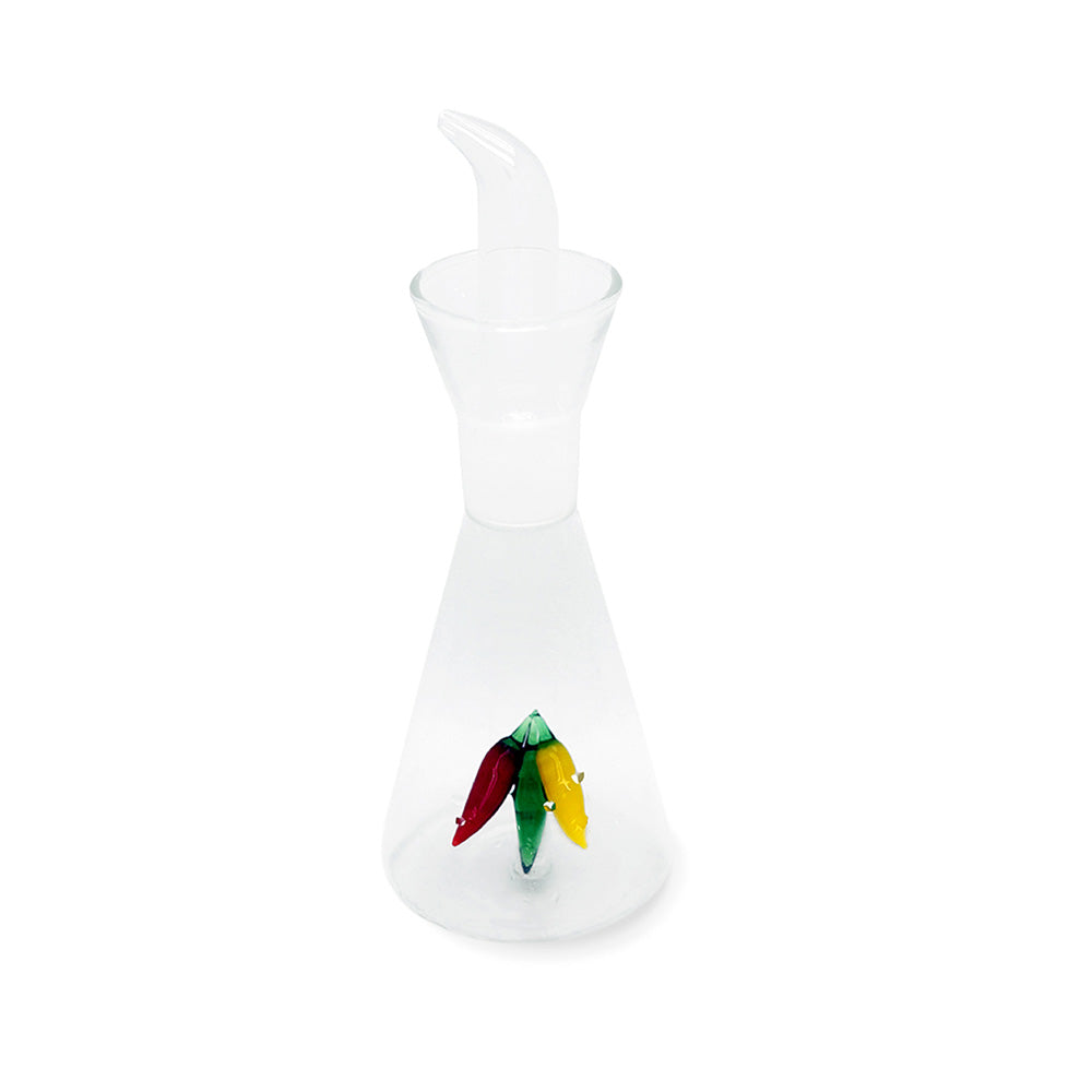 WD LifeStyle Oliera in Vetro Borosilicato Cc 250 Ml Decoro Peperoncino