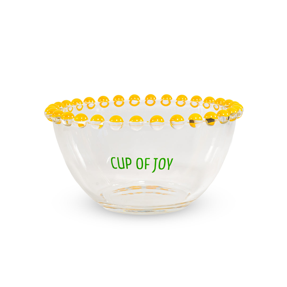WD LifeStyle Set 2 Ciotole 500 Ml in Vetro Decorazione "Cup of joy" e "Cup of peace" Giallo Verde