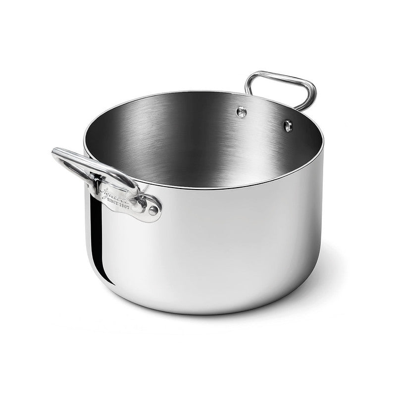 AGNELLI Casseruola Alta Aluinox 3ply 2 Manici Inox Lucido 28x18 Cm