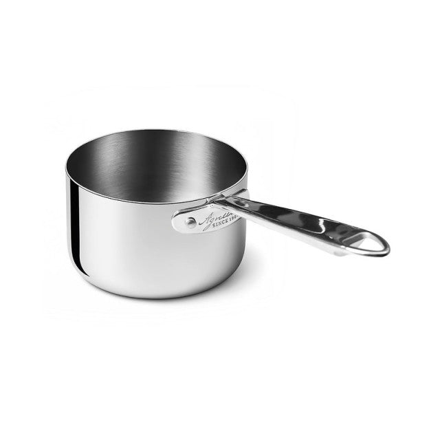 AGNELLI Casseruola Alta Aluinox 3Ply 1 Manico Inox Lucido 20x14 Cm