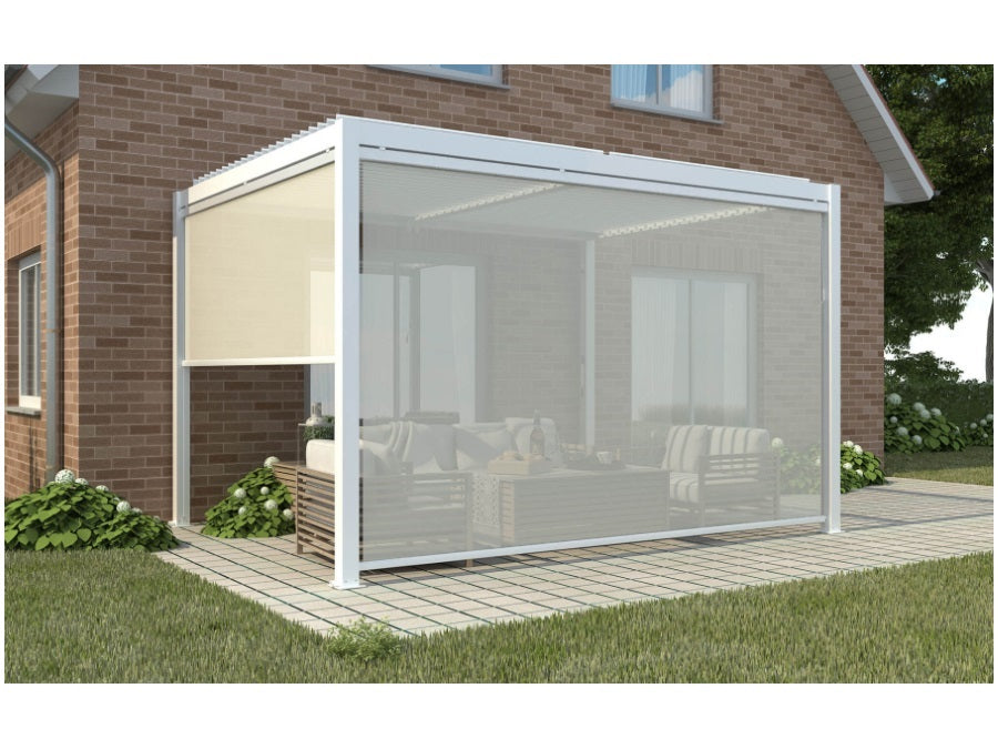 Moia Greenwood Tenda Oscurante Autoavvolgente per Pergola in Textilene 4 Mt Bianca