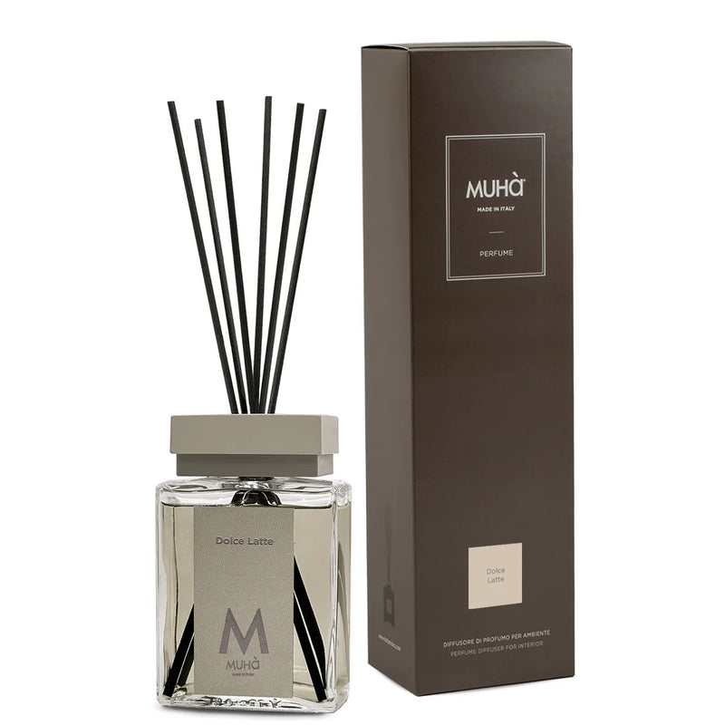 Muhà Luxe Perfume Diffusore Ambiente con Bastoncini Dolce Latte 100 Ml