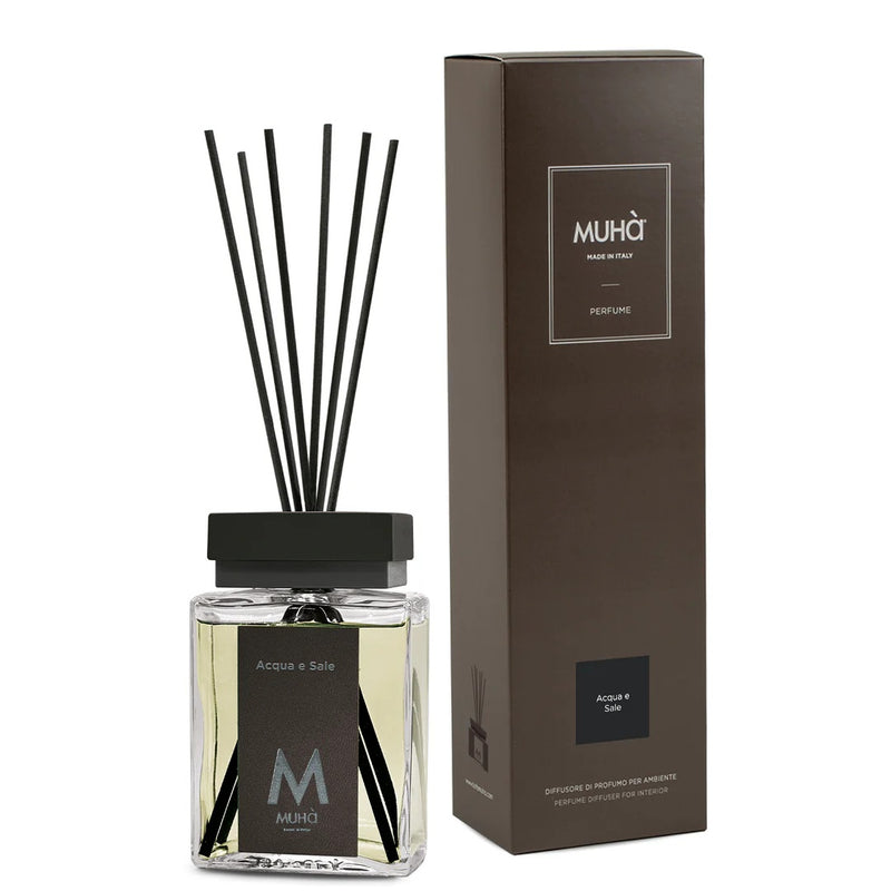 Muhà Luxe Perfume Diffusore Ambiente con Bastoncini Acqua e Sale 200 Ml