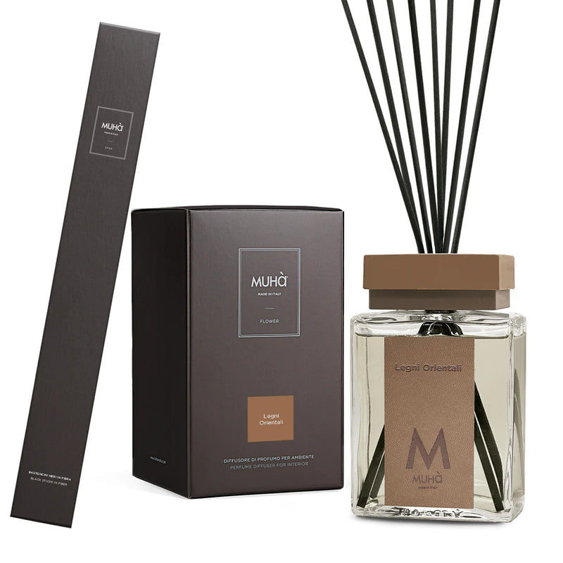 Muhà Luxe Perfume Diffusore Ambiente con Bastoncini Legni Orientali 500 ML