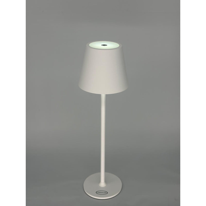 L'Arcolaio Lampada LED Touch Ricaricabile H 38 Cm 10 x 10 Cm IP54 Round Pro Bianco